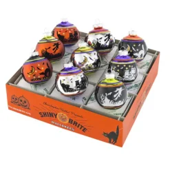 Christopher Radko Halloween 9 Piece Signature Flocked Ombre, Shiny Brites^ Halloween General