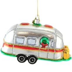 Cheap Huras, Christmas Airstream Glass Ornament Camper, S708 Novelty
