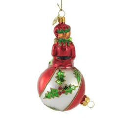 Cheap Huras. Elf On Christmas Ball Ornament, Sprite Holly Floral, S753 Novelty