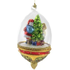 Store Huras, Santa With Tree, Grandfather Clock In Dome, S865 Novelty