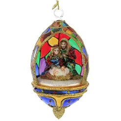 Flash Sale Huras, Stained Glass Nativity Dome Religious Christmas, S776 Novelty
