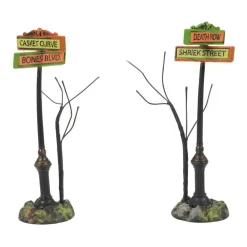 Department 56 Hv, Creepy Village Street Signs, 6007705, Halloween Village^ Halloween General