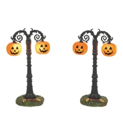 Hot Hv, Hallows Eve Lit Street Lamps, 6012281, Halloween Village Snow Village