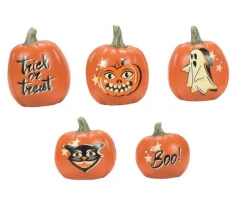 Clearance Hv, Vintage Pumpkins St/5, 6012280, Halloween Village Snow Village