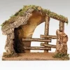 Roman Italian Wooden Stable For 5", Fontanini, 50426^ Wood