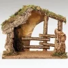 Sale Italian Wooden Stable For 5", Fontanini, 50426 Resin Nativity