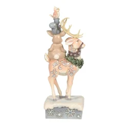 Outlet Jim Shore, White Woodland Stacked Animals, 6006576, Heartwood Creek Jim Shore