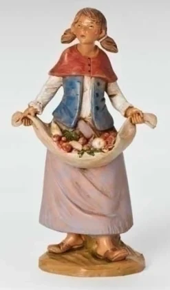 Best Sale Keturah Girl With Fruits, 7.5", , 52821 7.5"