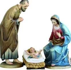 ANRI Woodcarvings Koult - Holy Family Set/3^ Wood