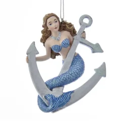 Kurt S Adler Mermaid With Anchor Ornament For Personalization, C7644^ Resin