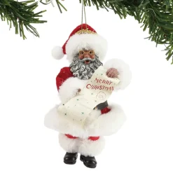 Department 56 Merry Christmas Santa Ornament, African-American, 6003868. Possible Dreams^ Santas