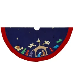 Kurt S Adler Nativity Tree Skirt 52", C1302^ Un-Lit Trees