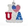 Kurt S Adler Noble Gems "I Love Usa" Glass Christmas Ornament, Nb1286, Kurt Adler^ Glass