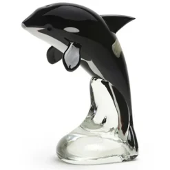 Dynasty Glass Orca Whale On Wave^ Glass
