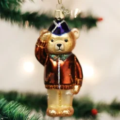 Old World Christmas Owc Air Force Bear Ornament, 12401^ Glass