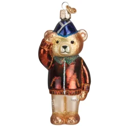 Old World Christmas Owc Air Force Bear Ornament, 12401^ Glass