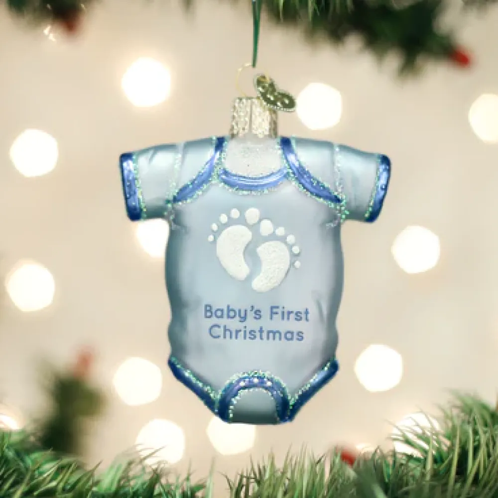 Old World Christmas Owc Baby Onesie Ornament, 32338-39^ Glass