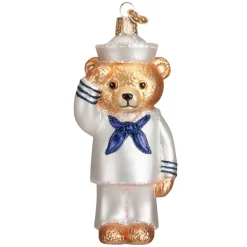 Old World Christmas Owc Navy Bear Ornament, 12404^ Glass