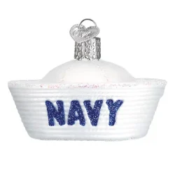 Old World Christmas Owc Navy Cap Ornament, 32377^ Glass