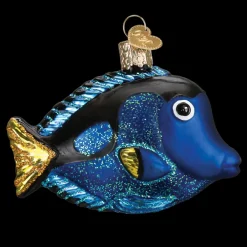 Old World Christmas Owc Pacific Blue Tang Ornament, 12504^ Glass