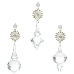 Raz Pearl Crystal Drop Ornament^ Acrylic