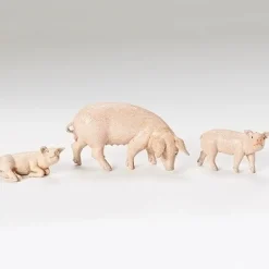 Clearance Pig Family Nativity 3Pc St 5", , 54081 Resin Nativity