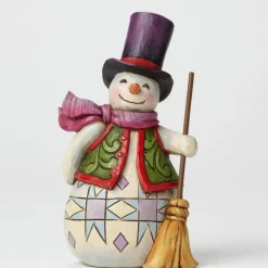 Cheap Pint Sized Snowman With Broom Jim Shore