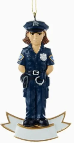 Kurt S Adler Police Officer Ornaments Male And Female For Personalization, A1628, Ksa^ Resin