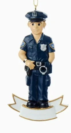Kurt S Adler Police Officer Ornaments Male And Female For Personalization, A1628, Ksa^ Resin
