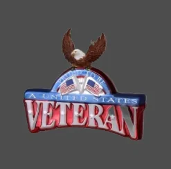 Kurt S Adler Proud To Be A United States Veteran Glass Plaque With Eagle Ornament, J1354^ Stocking / Skirt