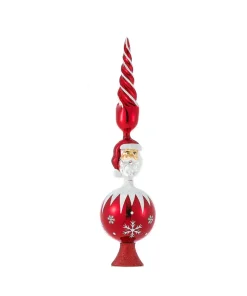 Kurt S Adler Red Santa Un-Lit Glass Treetop, Gg0676, Kurt Adler^ Glass