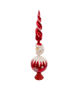 Kurt S Adler Red Santa Un-Lit Glass Treetop, Gg0676, Kurt Adler^ Glass