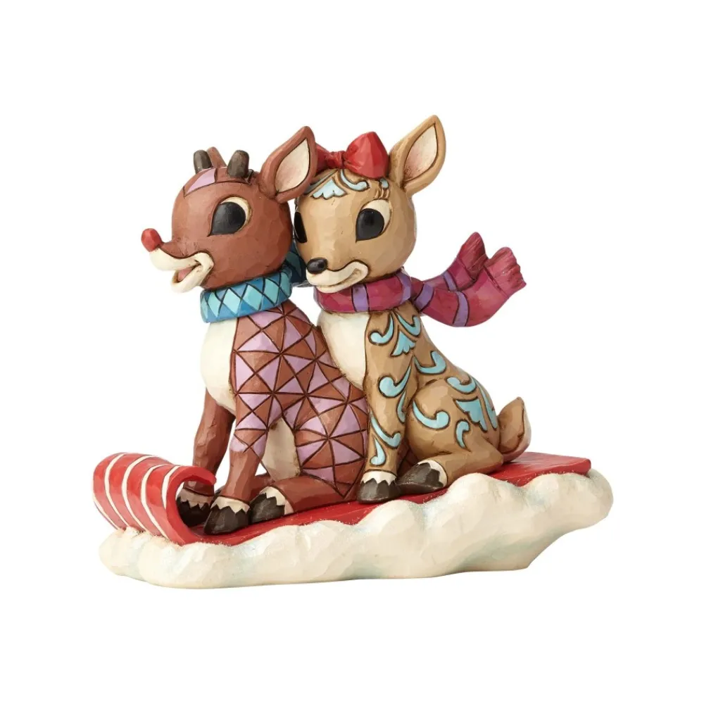 Fashion Rudolph And Clarice Sledding Jim Shore