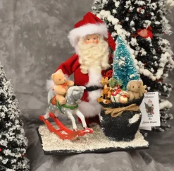 Elaine Roesle Santa Claus With Sack And Rocking Horse^ Santas