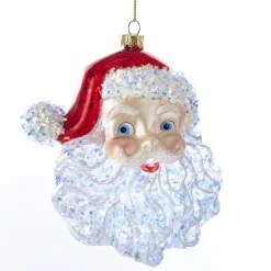 Kurt S Adler Santa Head Glass Ornament, T2290^ Glass
