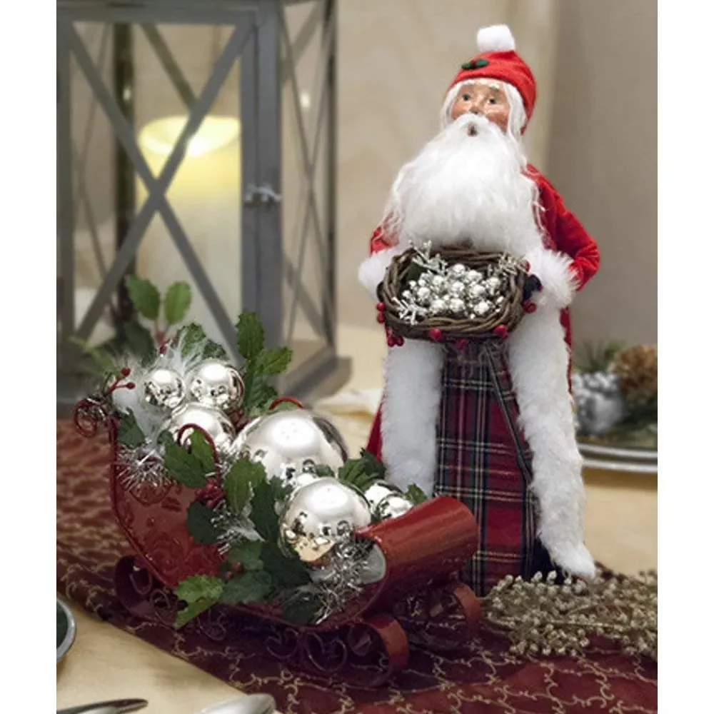 Byers Choice Santa With Silver Balls, , Zms280^ Byers Choice