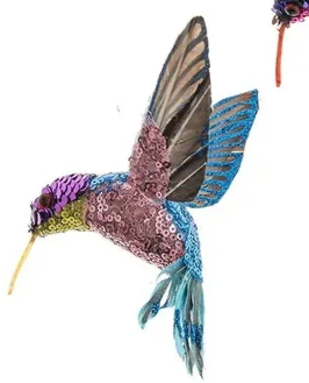 Kurt S Adler Sequined Hummingbird Ornament, 3 Assorted, C0804, Kurt Adler^ Resin