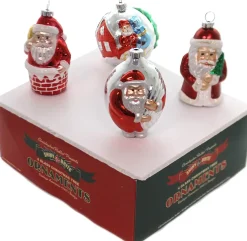 Shiny Brite , Hs Santa Figures Glass, Holiday Splendor, 4027719^ Glass