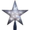 Hot Silver Glitter Star Tree Topper 10/L 5-Point, Ul1985/S 10 Light
