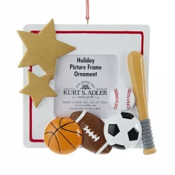 Kurt S Adler Sports Picture Frame Ornament Personalized, C6550^ Resin