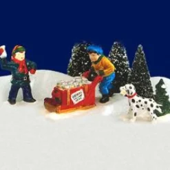 New Sv, Early Morning Delivery Set/3, 56.54313, Snow Village Snow Village