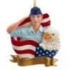Kurt S Adler U.S. Air Force™ Airman, Flag, Eagle Ornament For Personalization, Af2202, Kurt Adler^ Resin