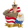 Kurt S Adler U.S. Army®, Soldier, Flag, Eagle Ornament For Personalization, Am2201, Kurt Adler^ Resin