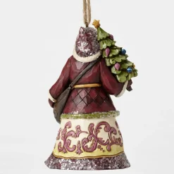 Enesco Victorian Santa With Tree Ornament^ Santas