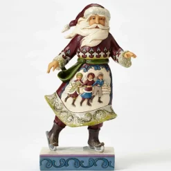 Enesco Victorian Skating Santa^ Resin