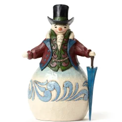 Enesco Victorian Snowman With Umbrella^ Resin