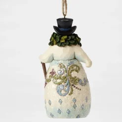 Enesco Victorian Snowman W/Wreath Ornament^ Resin