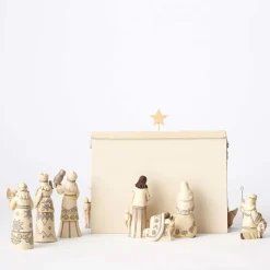 Enesco White Woodland 8 Pc Nativity^ Resin