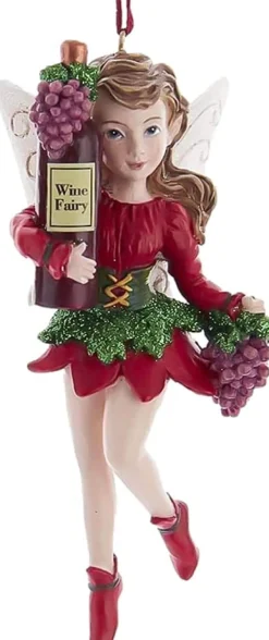Kurt S Adler Wine Fairy [Red], E0407, Kurt Adler^ Resin