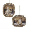 Kurt S Adler Winter Woods Santa Frame Ornaments, C7662^ Resin